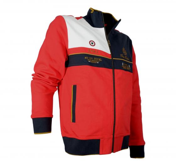 AERONAUTICA MILITARE Felpa Uomo Frecce Tricolori con Ricami FE2011 Colore Rosso