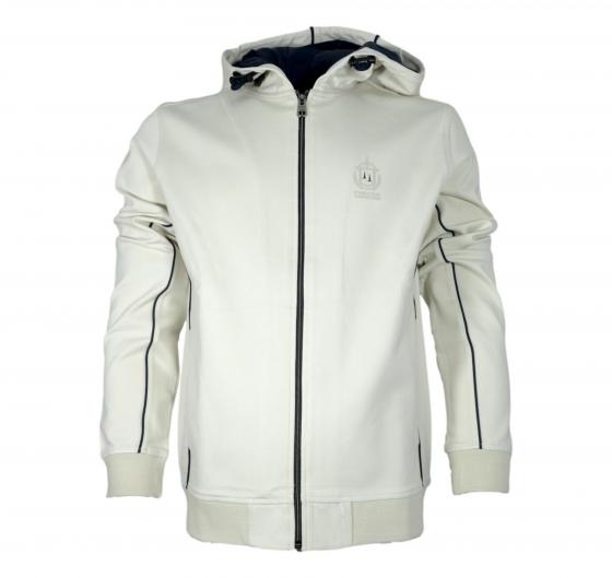 AERONAUTICA MILITARE Felpa Aperta con Cappuccio Frecce Tricolori FE2014 Colore Bianco
