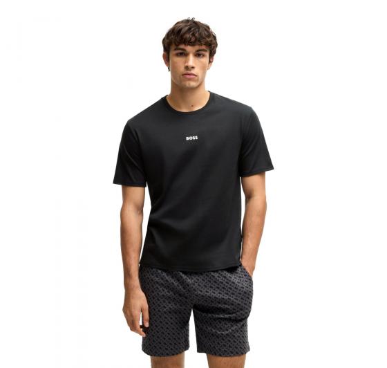 BOSS Pigiama Uomo In Cotone Con Logo e Monogrammi In Confezione Regalo Relax Short Set 50540613 Colore Nero