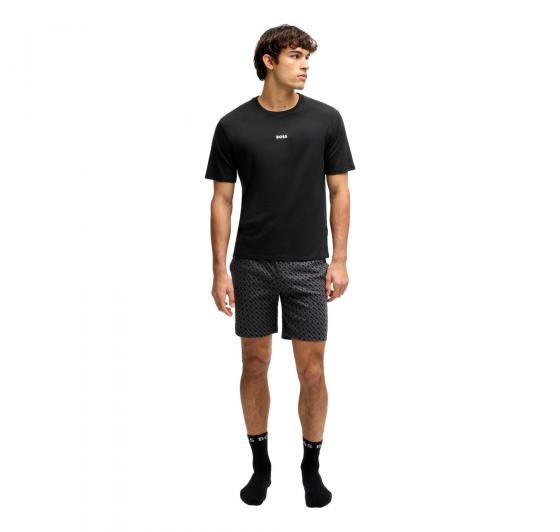BOSS Pigiama Uomo In Cotone Con Logo e Monogrammi In Confezione Regalo Relax Short Set 50540613 Colore Nero