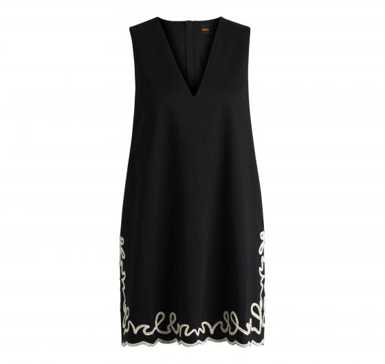 BOSS Vestito Donna In Cotone Con Ricamo A Contrasto Modello C Dembrolai 50540370 Colore Nero
