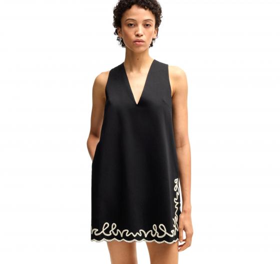 BOSS Vestito Donna In Cotone Con Ricamo A Contrasto Modello C Dembrolai 50540370 Colore Nero
