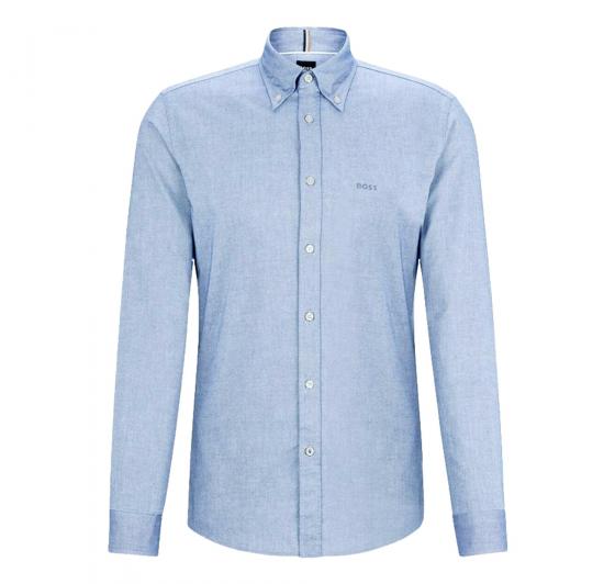 BOSS Camicia Uomo Button Down Slim Fit In Lino H Roan BD E C1 243 50520283 Colore Celeste