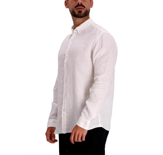 BOSS Camicia Uomo Button Down Slim Fit In Lino H Roan BD E C1 243 50520283 Colore Bianco