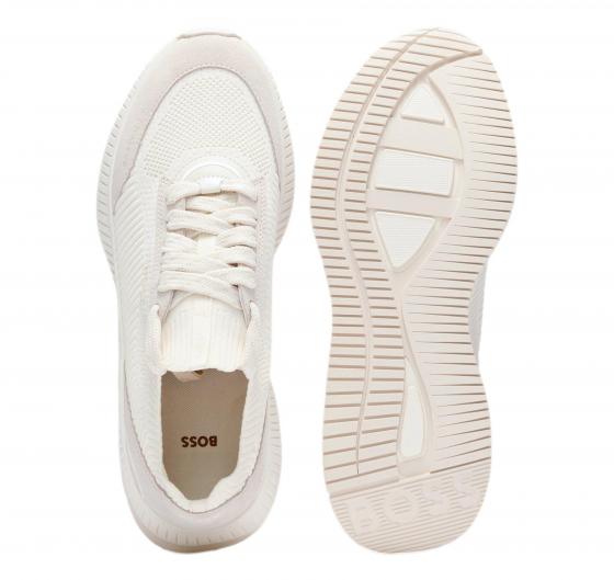 BOSS Sneakers Donna Con Tomaia In Maglia E Rifiniture In Pelle Scamosciata MODELLO TTNMEVO Slon Lowkn 50536413 Colore Neutro