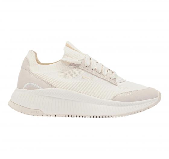 BOSS Sneakers Donna Con Tomaia In Maglia E Rifiniture In Pelle Scamosciata MODELLO TTNMEVO Slon Lowkn 50536413 Colore Neutro