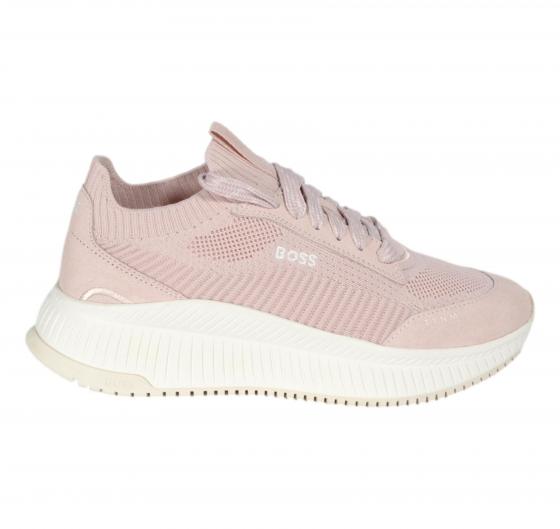 BOSS Sneakers Donna Con Tomaia In Maglia E Rifiniture In Pelle Scamosciata MODELLO TTNMEVO Slon Lowkn 50536413 Colore Rosa