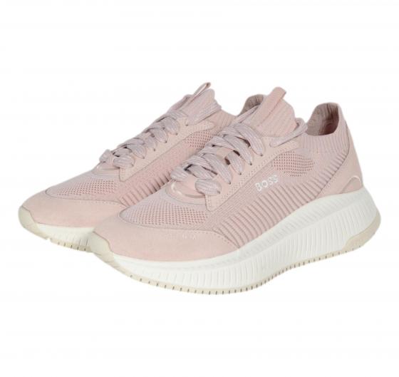 BOSS Sneakers Donna Con Tomaia In Maglia E Rifiniture In Pelle Scamosciata MODELLO TTNMEVO Slon Lowkn 50536413 Colore Rosa