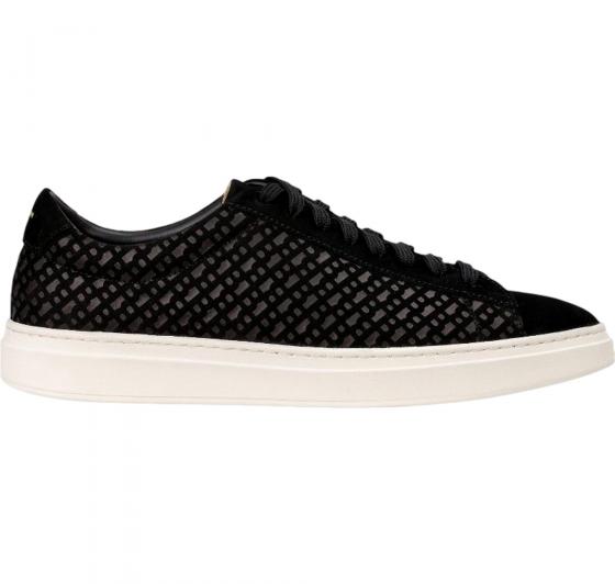 BOSS Sneakers Uomo In Pelle Scamosciata Logata Monogram Kieran Tenn numn 50542092 Colore Nero