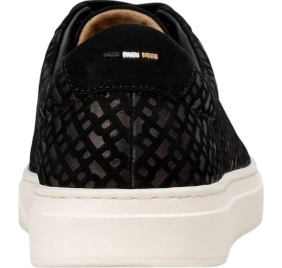BOSS Sneakers Uomo In Pelle Scamosciata Logata Monogram Kieran Tenn numn 50542092 Colore Nero