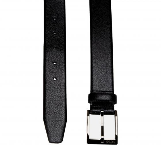HUGO BOSS Cintura in Pelle Martellata Fibbia Canna di Fucile Elloy_Sz35 50541158 Nero