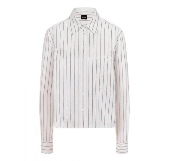BOSS Camicia Donna a Righe Briella Monday 50538404 Colore Bianco