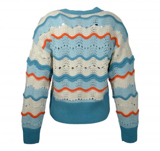BOSS Cardigan Donna In Misto Cotone Con Lavorazione Traforata C Famon 50538316 Colore Celeste