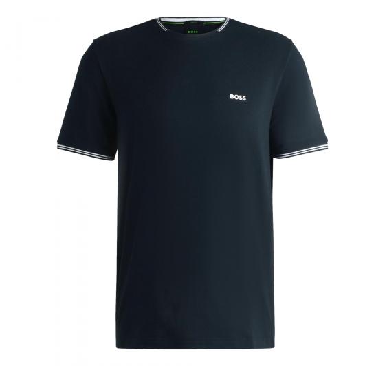 BOSS T Shirt Uomo In Cotone Elasticizzato Con Dettagli a Righe e Logo Taul 50521245 Colore Blu