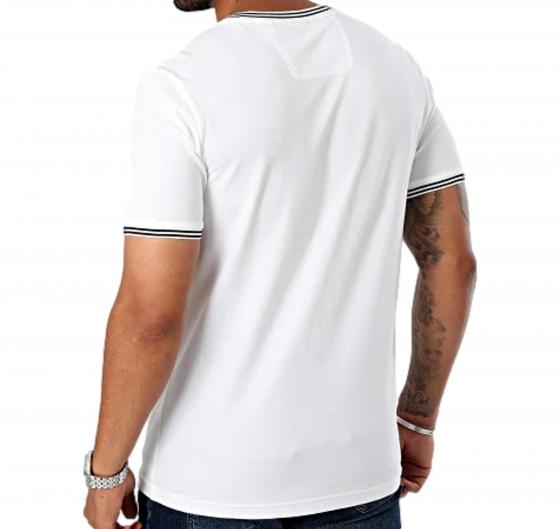 BOSS T-shirt Uomo In Cotone Elasticizzato Con Dettagli A Righe E Logo Taul 50521245 Colore Bianco