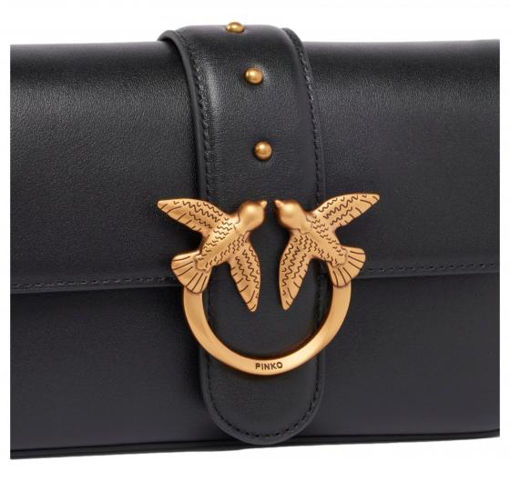 PINKO Borsa Donna Love One Mini Slouchy Vitello Morbido 104340 Z99Q Colore Nero