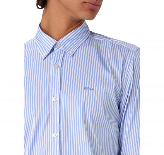 BOSS Camicia Uomo Slim Fit In Cotone A Righe H ROAN BD E C1 243 50520285 Colore Celeste
