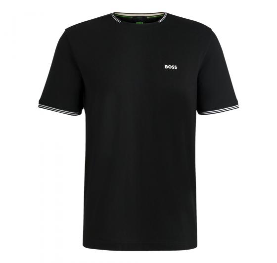 BOSS T Shirt Uomo In Cotone Elasticizzato Con Dettagli a Righe e Logo Taul 50521245 Colore Nero
