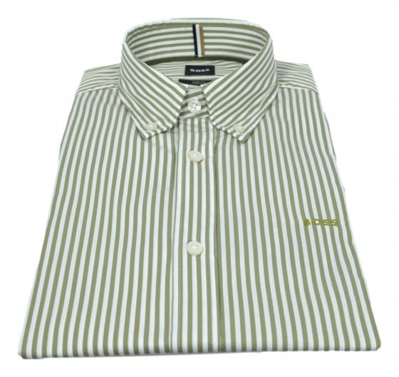 BOSS Camicia Uomo Slim Fit In Cotone A Righe H ROAN BD E C1 243 50520285 Colore Verde