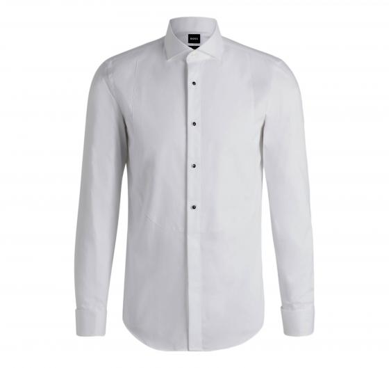 BOSS Camicia Uomo Formale Slim Fit In Popeline Di Cotone Elasticizzato Facile Da Stirare 50480070 Colore Bianco