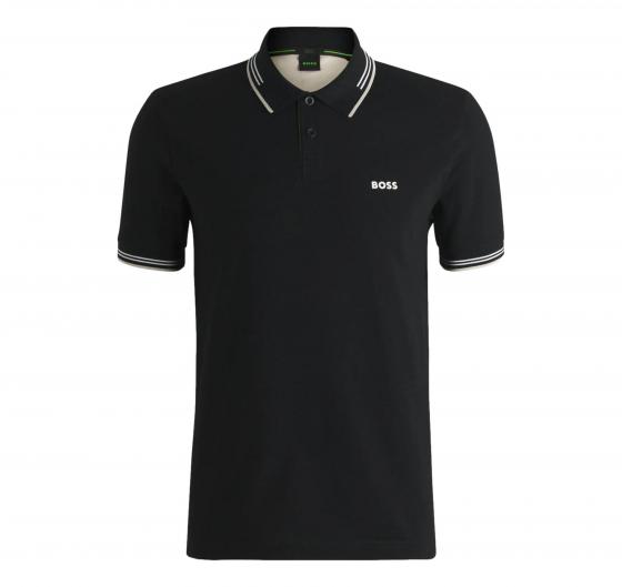 BOSS Polo Uomo In Pique Di Cotone Paul 50506193 Colore Nero
