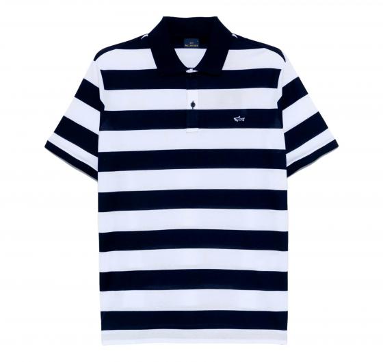 PAUL SHARK Polo Uomo In Cotone Pique Con Badge Iconico C0P1228 139 Colore Blu Bianco