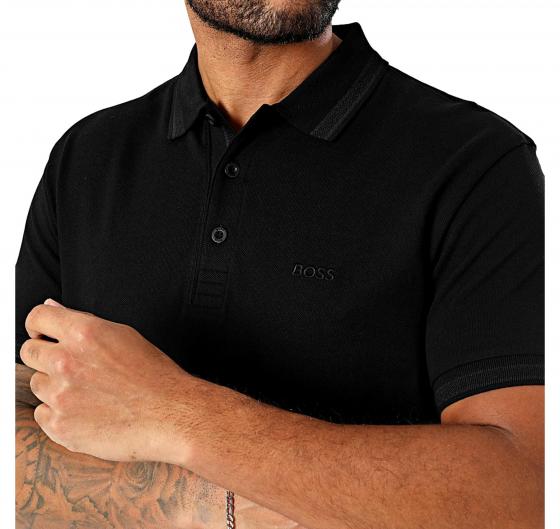 BOSS Polo Uomo Paddy In Pique Di Cotone Con Logo Sottocollo 50469055 Colore Nero