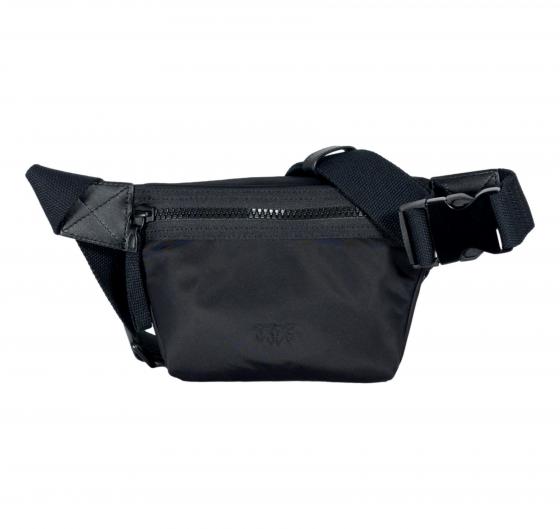 PINKO Mini Marsupio Donna In Tessuto Riciclato Con Uccellini 104939 Z99B Colore Nero