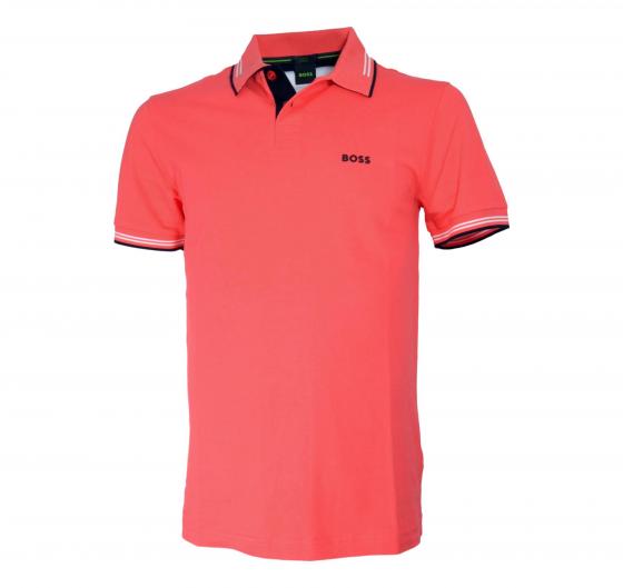 BOSS Polo Uomo In Pique Di Cotone Paul 50506193 Colore Rosso Corallo