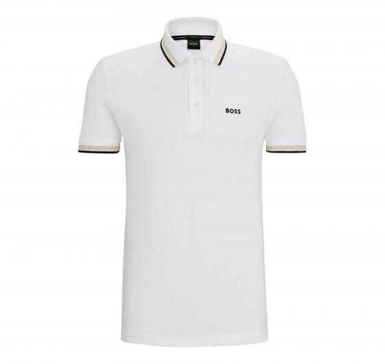 BOSS Polo Uomo Con Dettagli e Logo Contrasto Modello 50469055 111 Paddy Colore Bianco