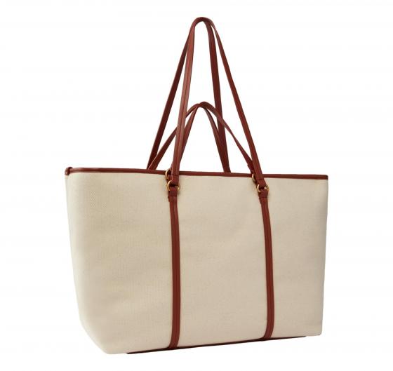 PINKO Borsa Donna Maxi Shopper In Canvas Riciclato Con Doppi Manici 104715 CL5Q Colore Beige