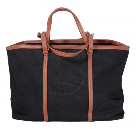 PINKO Borsa Donna Maxi Shopper In Canvas Riciclato Con Doppi Manici 104715 ZL2Q Colore Nero