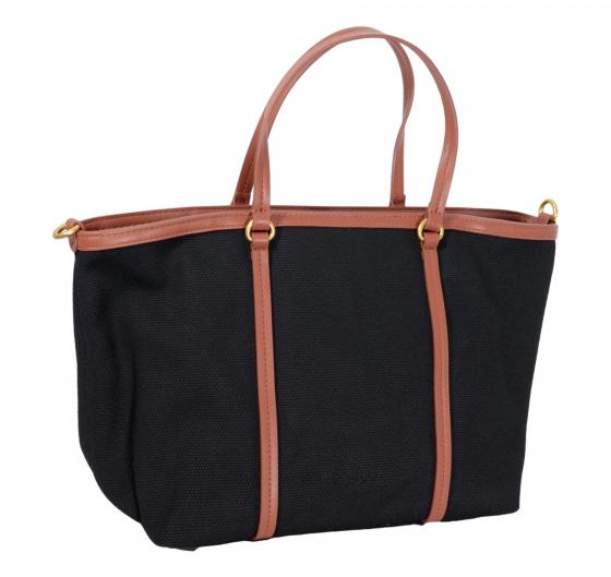 PINKO Borsa Donna Miranda Shopper Classic Canvas e Pelle 104714 ZL2Q Colore Nero