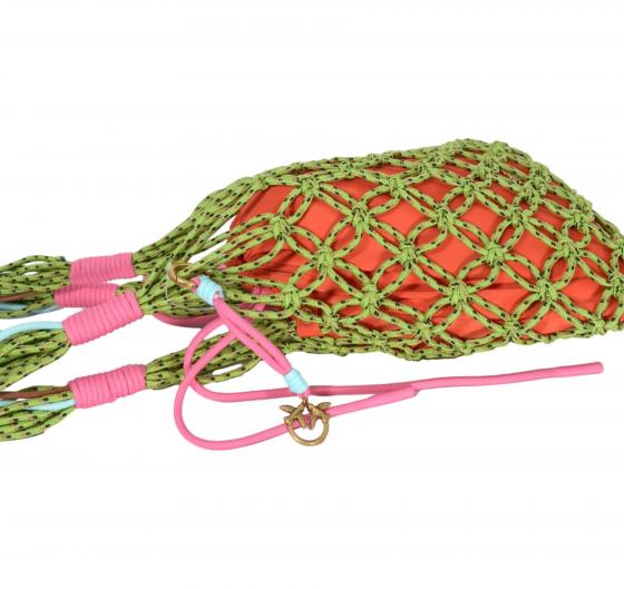 PINKO Borsa Donna Hand Pouch Classic Rete 104616 SD1Q Colore Verde Nero