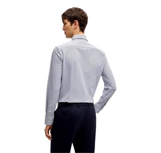 BOSS Camicia Uomo Slim Fit In Jersey Elasticizzato Ad Alte Prestazioni Con Stampa 50539392 Colore Blu a Motivi