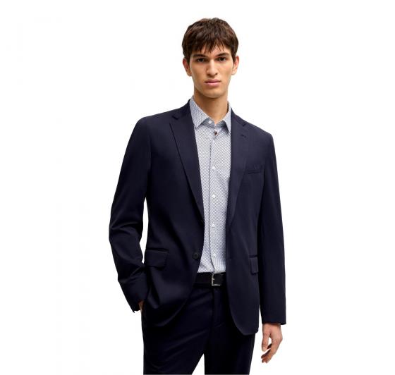 BOSS Camicia Uomo Slim Fit In Jersey Elasticizzato Ad Alte Prestazioni Con Stampa 50539392 Colore Blu a Motivi