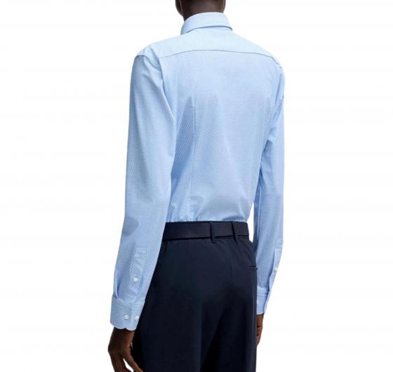 BOSS Camicia Uomo Slim Fit In Jersey Elasticizzato Ad Alte Prestazioni Con Stampa 50539392 Colore Celeste A Motivi