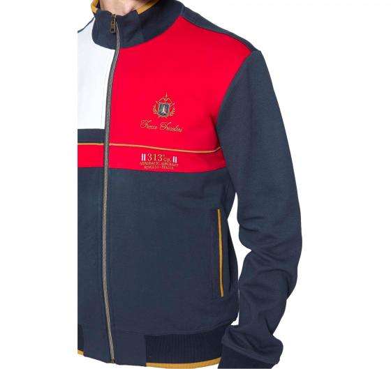 AERONAUTICA MILITARE Felpa Uomo Color Block In Interlock e Pique' FE2011 Colore Blu Multicolor