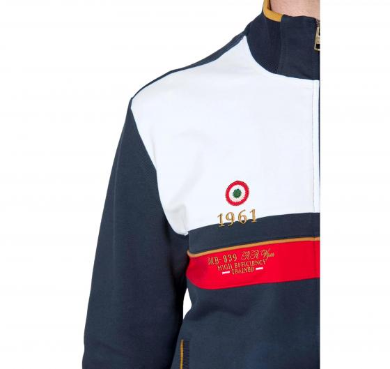 AERONAUTICA MILITARE Felpa Uomo Color Block In Interlock e Pique' FE2011 Colore Blu Multicolor