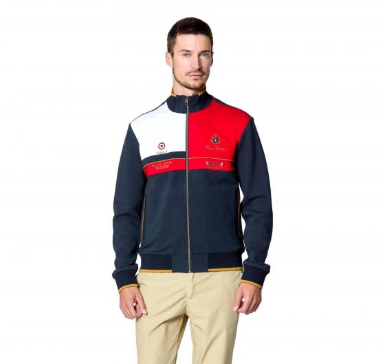 AERONAUTICA MILITARE Felpa Uomo Color Block In Interlock e Pique' FE2011 Colore Blu Multicolor