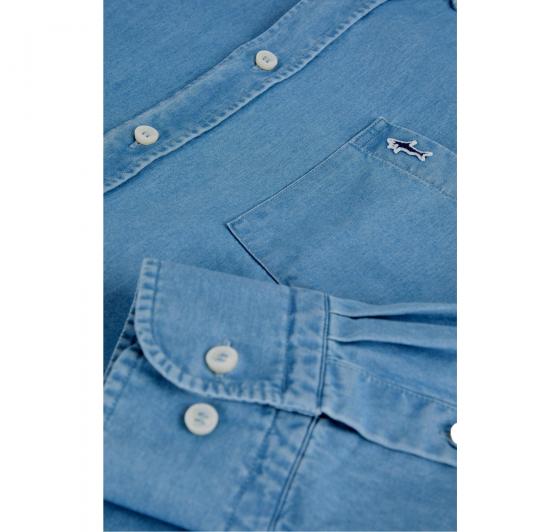 PAUL SHARK Camicia Uomo In Cotone Botton Down 99313004R Colore Blu Denim