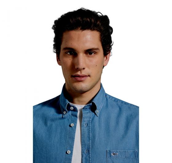 PAUL SHARK Camicia Uomo In Cotone Botton Down 99313004R Colore Blu Denim