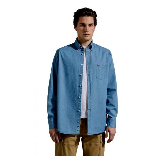 PAUL SHARK Camicia Uomo In Cotone Botton Down 99313004R Colore Blu Denim