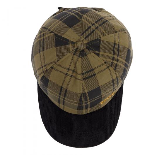 BARBOUR Cappello Baseball Donna In Tartan Elaine Check LHA0602OL511 Colore Verde Oliva