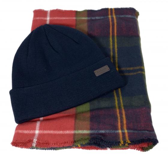 BARBOUR Set Uomo Sciarpa e Cappello Swinton Beanie Galingale MGS0079TN69 Colore Tartan