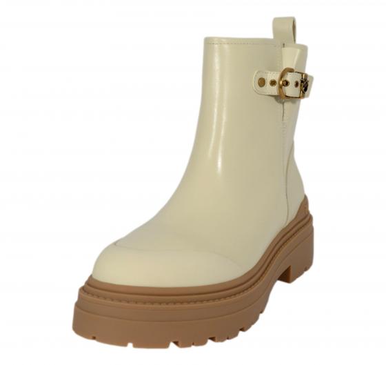 PINKO Stivaletti alla Caviglia con Zip Mia 21 Ankle Boot Donna in Pelle di Vitello SD0409P001 Colore Yogurt