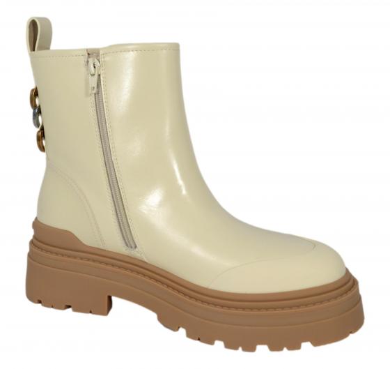 PINKO Stivaletti alla Caviglia con Zip Mia 21 Ankle Boot Donna in Pelle di Vitello SD0409P001 Colore Yogurt