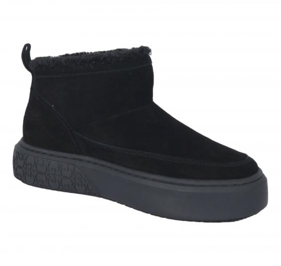 PINKO Yoko 22 Mid Sneakers SS0105P055 Donna in Camoscio Nero con Fodera in Pelliccia Sintetica