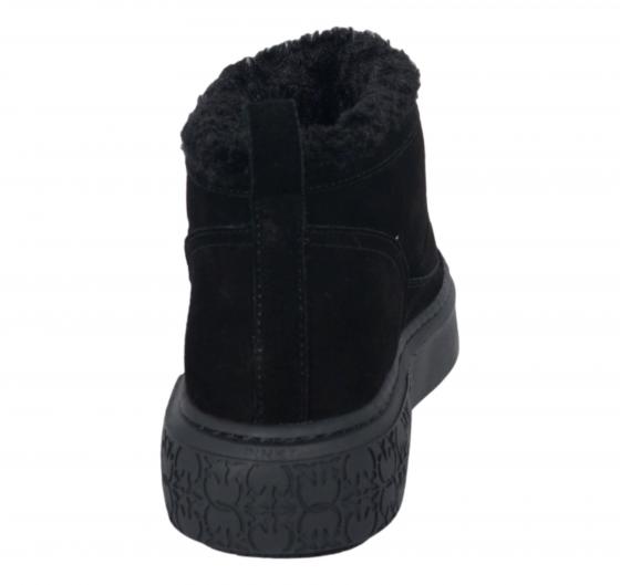 PINKO Yoko 22 Mid Sneakers SS0105P055 Donna in Camoscio Nero con Fodera in Pelliccia Sintetica