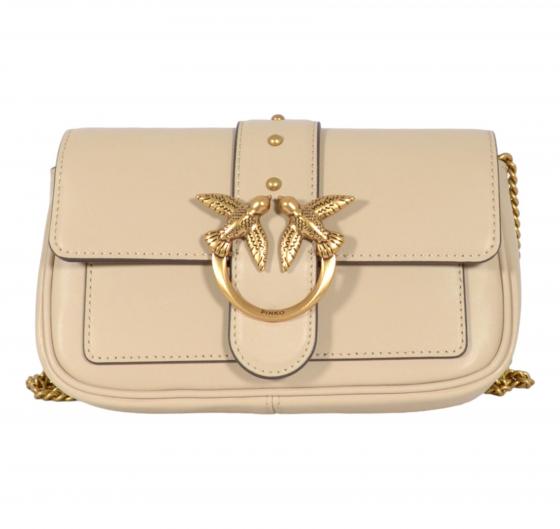 PINKO Borsa Donna Love One Pocket Vitello Seta 100061 Colore Beige C50Q